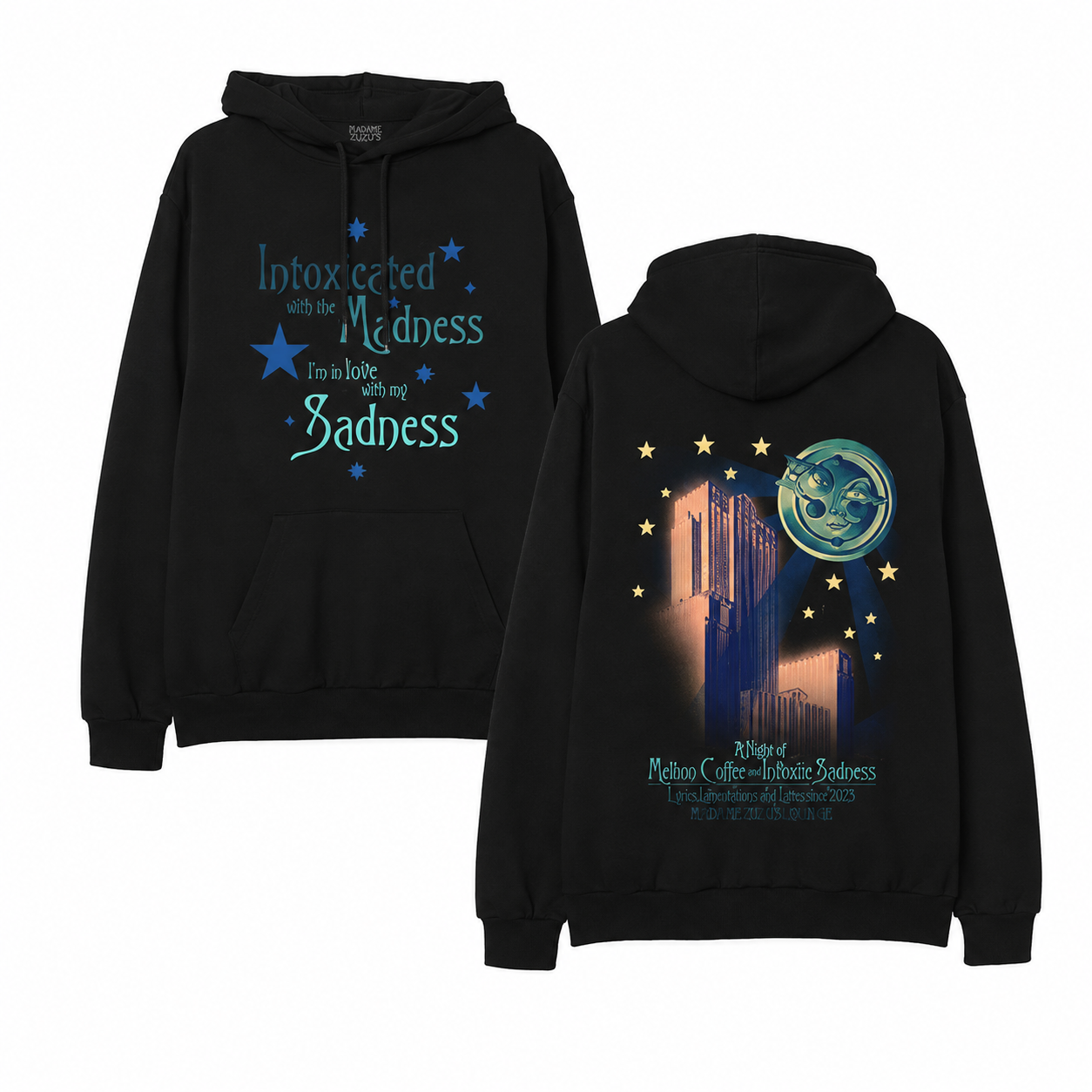 Black Pullover Hoodie Intoxicated with the Madness Night of MCIS